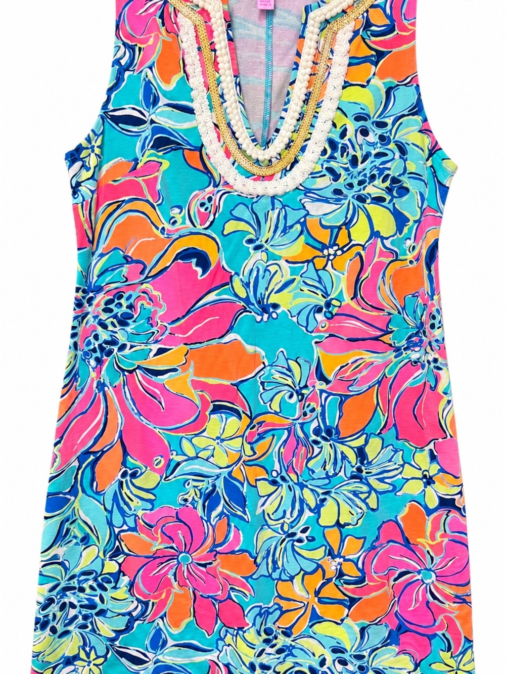 Lilly Pulitzer Turquoise Pink Orange Floral Midi Dress